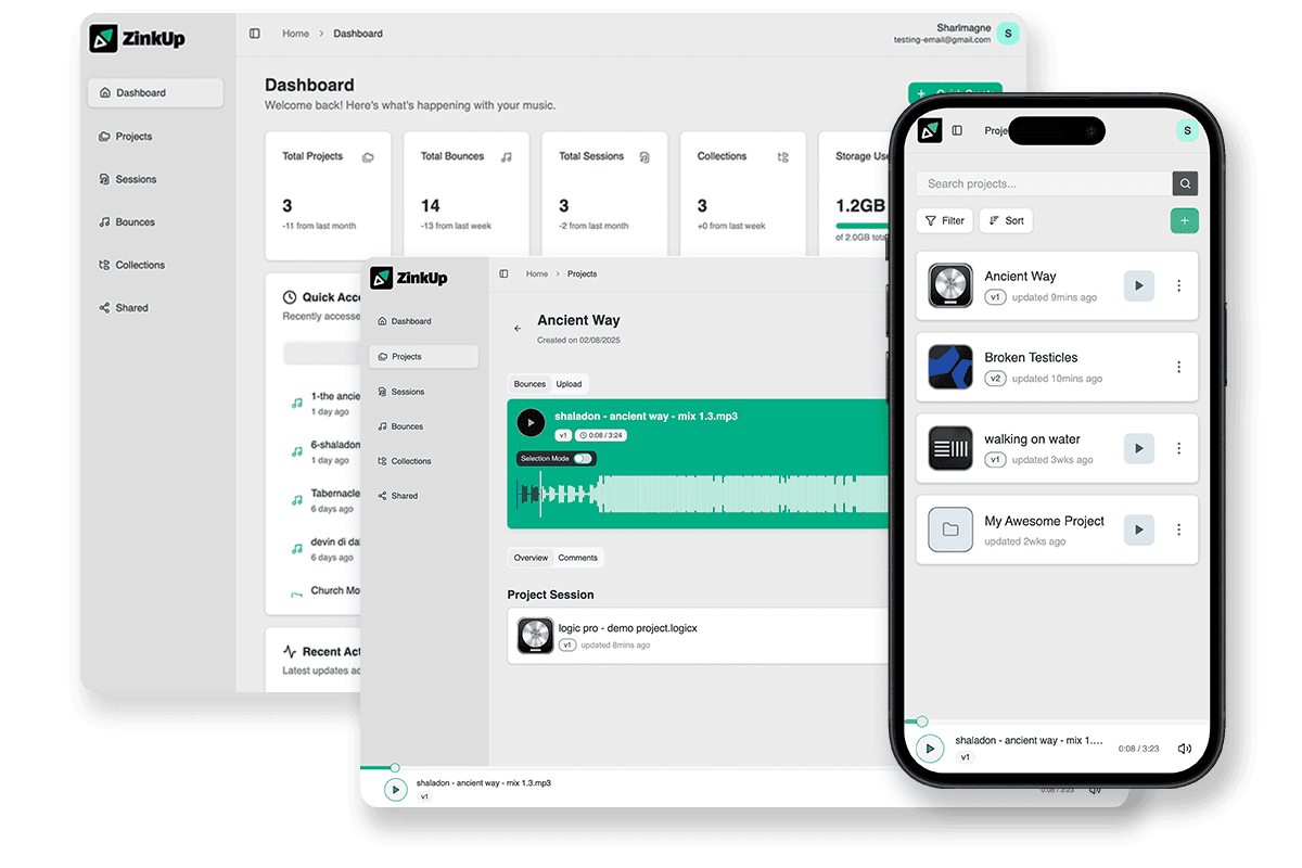 ZinkUp Dashboard